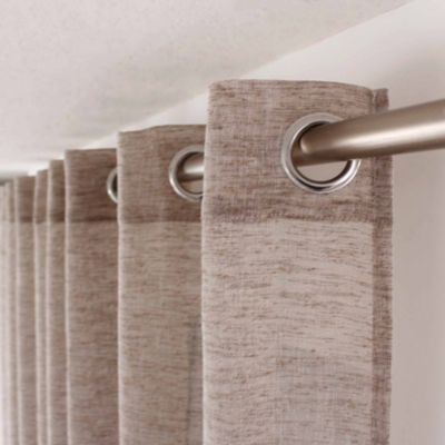 Voilage aspect lin grande largeur Oeko-tex. (300x240 cm - Taupe)