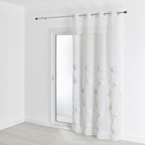 Voilage au style floral (140x240 cm - Blanc)