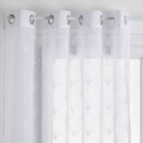 Voilage brodé "Mia" tamisant 140 x 240 cm Atmosphera