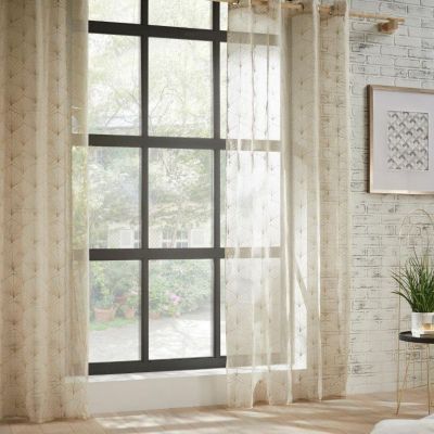Voilage brodé "Mia" tamisant 140 x 240 cm Atmosphera