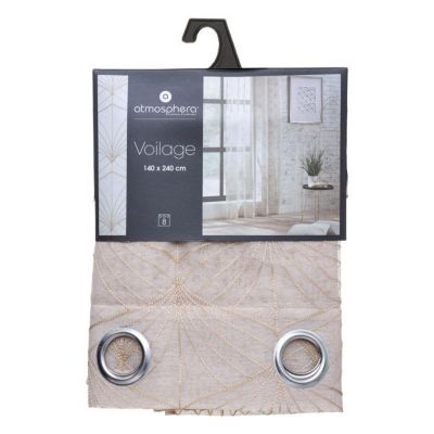 Voilage brodé "Mia" tamisant 140 x 240 cm Atmosphera