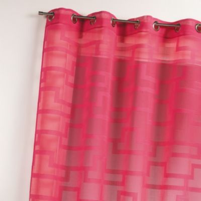 Voilage coloré flash motifs ton sur ton (140x260 cm - Rouge)