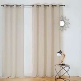 Voilage  -  - Effet de rayures (145x240 cm - Beige)