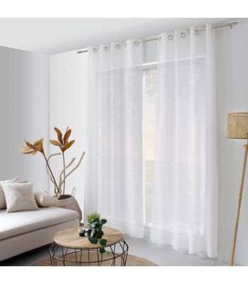 Voilage effet lin 140x240cm "Elena" - 140x240cm - Blanc