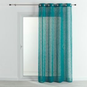 Voilage   - Effet lin fluide (140x240 cm - Bleu Paon)