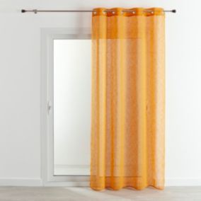 Voilage   - Effet lin fluide (140x240 cm - Jaune Ocre)