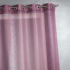 Voilage en organza fantaisie  - Effet "résille" (140x260 cm - Prune)