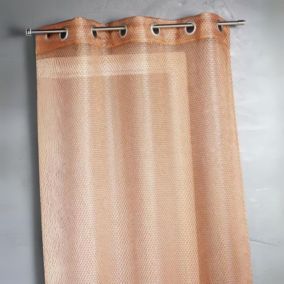 Voilage en organza fantaisie  - Effet "résille" (140x260 cm - Terracotta)