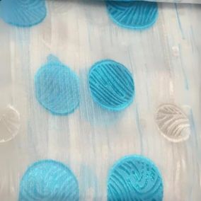 Voilage en Organza Fils Coupés (140x240 cm - Turquoise)