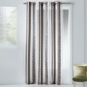 Voilage en organza jacquard à rayures verticales zebrées (140x260 cm - Gris clair)