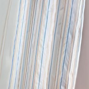 Voilage en organza à rayures (140x260 cm - Bleu)