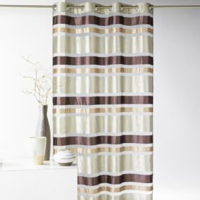 Voilage en Organza rayures horizontales (140x240 cm - Beige)