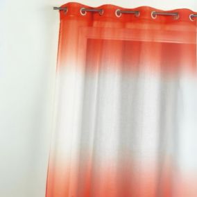 Voilage en étamine à imprimés "tie and dye" (140x240 cm - Orange)