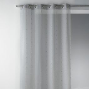 Voilage en étamine tissée grande largeur (140x260 cm - Gris clair)