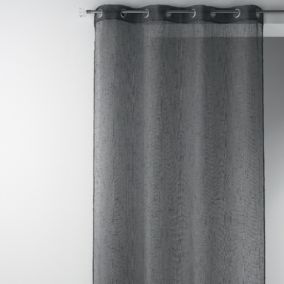 Voilage en étamine unie et fils lurex (140x240 cm - Gris anthracite)