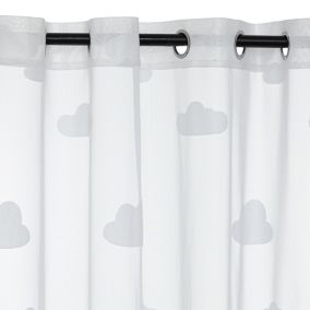 Voilage enfant "nuage" (140x240 cm - Blanc)