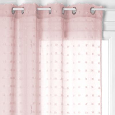 Voilage enfant petits pompons (140x240 cm - Rose Clair)