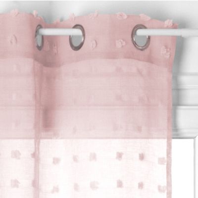 Voilage enfant petits pompons (140x240 cm - Rose Clair)