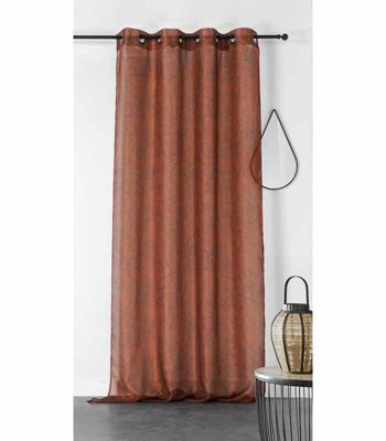 Voilage fleuri "Audace" - 140x280cm - Terre cuite