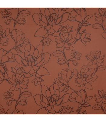 Voilage fleuri "Audace" - 140x280cm - Terre cuite