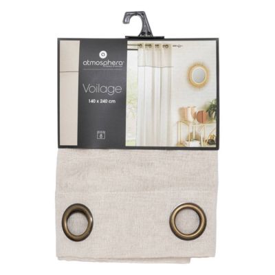 Voilage Fred en métal 140x240cm blanc - Atmosphera