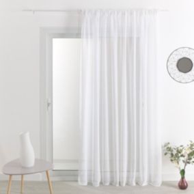 Voilage galon fronceur certifié Non Feu M1 (140x240 cm - Blanc)