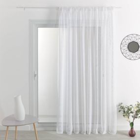 Voilage galon fronceur tombé fluide (175x180 cm - Blanc)