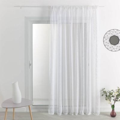 Voilage galon fronceur tombé fluide (175x240 cm - Blanc)