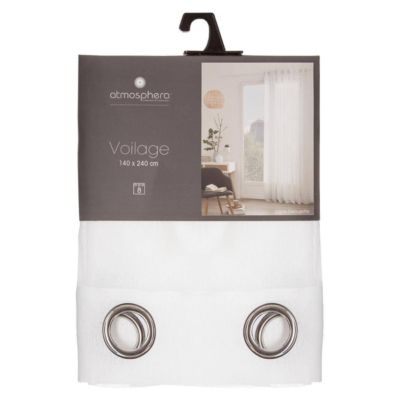 Voilage "Georgette" - blanc - 140x240 cm - Atmosphera