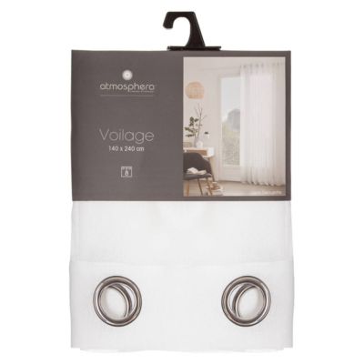 Voilage "Georgette" - blanc - 140x240 cm - Atmosphera