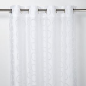 Voilage GoodHome Succusa blanc à points 140 x 260 cm