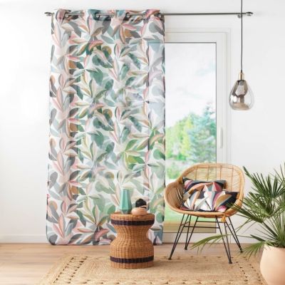 Voilage Grande Hauteur à Œillets 140 x 280 cm Voile Sablé Imprimé Lavinia