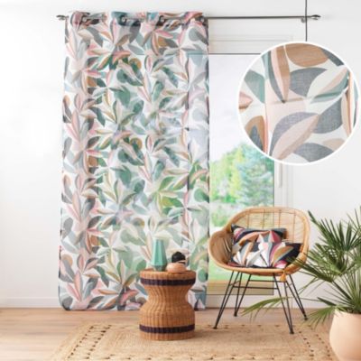 Voilage Grande Hauteur à Œillets 140 x 280 cm Voile Sablé Imprimé Lavinia