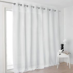 Voilage grande largeur semi-transparent (300x280 cm - Blanc)