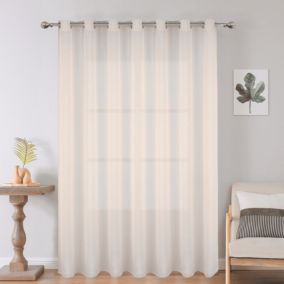 Voilage grande largeur uni en polyester (300x260 cm - Taupe)