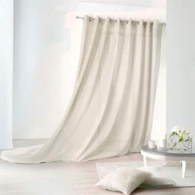 Rideau Voilage Effet Lin "Maya" 140x240cm Naturel