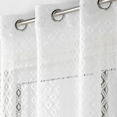 Voilage à œillets 140 x 280 cm maille ODILIA Blanc