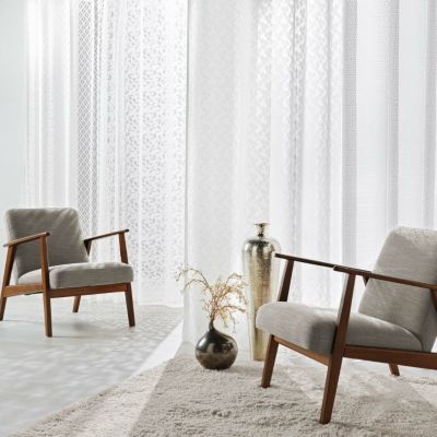 Voilage à œillets 140 x 280 cm maille ODILIA Blanc