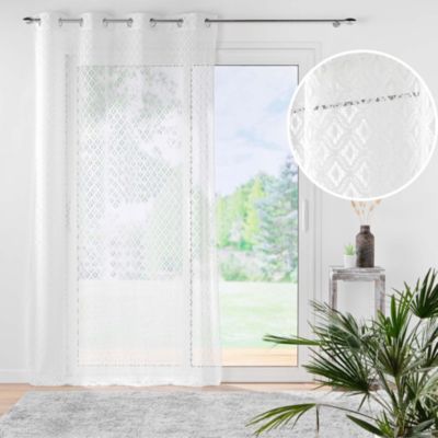 Voilage à œillets 140 x 280 cm maille ODILIA Blanc