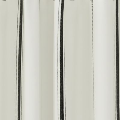 Voilage intérieur effet chenille aspect naturel avec rayures verticales en fil chenille noir rayé ivoire GoodHome L. 260 cm x l. 140 cm