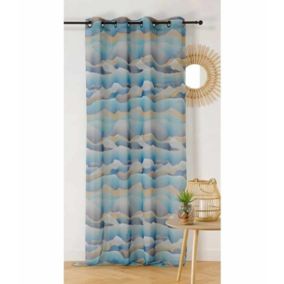 Voilage Motif Dune - 150x260cm - Bleu océan