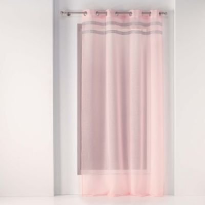 Voilage à oeillets 140 x 240 cm voile sablé + strass Satinela Rose