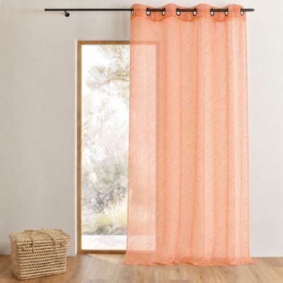 Voilage organza brodé bulles (140x240 cm - Terracotta)