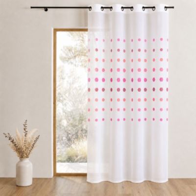 Voilage organza à pois géométriques (140x240 cm - Violet)