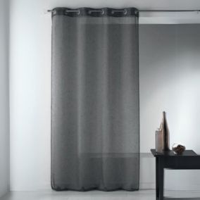 Voilage Picasso en organza brodé (140x240 cm - Gris clair)