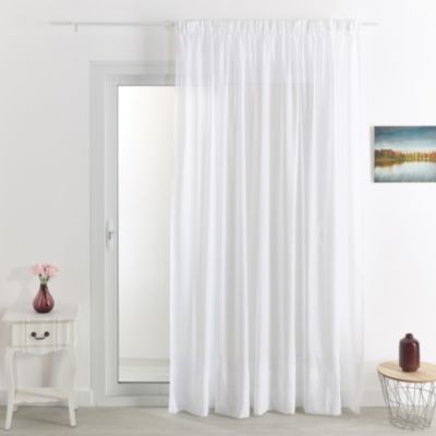 Voilage plombé à galon fronceur (300x245 cm - Blanc)