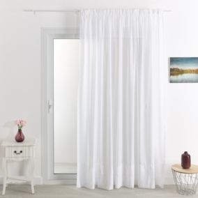 Voilage Poly-lin brodé Cornely (240x240 cm - Blanc)