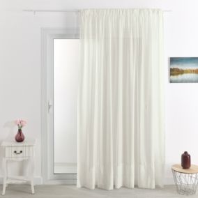 Voilage Poly-lin brodé Cornely (300x240 cm - Naturel)