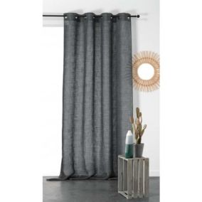 Voilage Pur Lin - 145x260cm - Gris anthracite