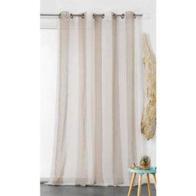 Voilage Rayure Verticale "Sydney" tissé en France - 160x280cm - Taupe